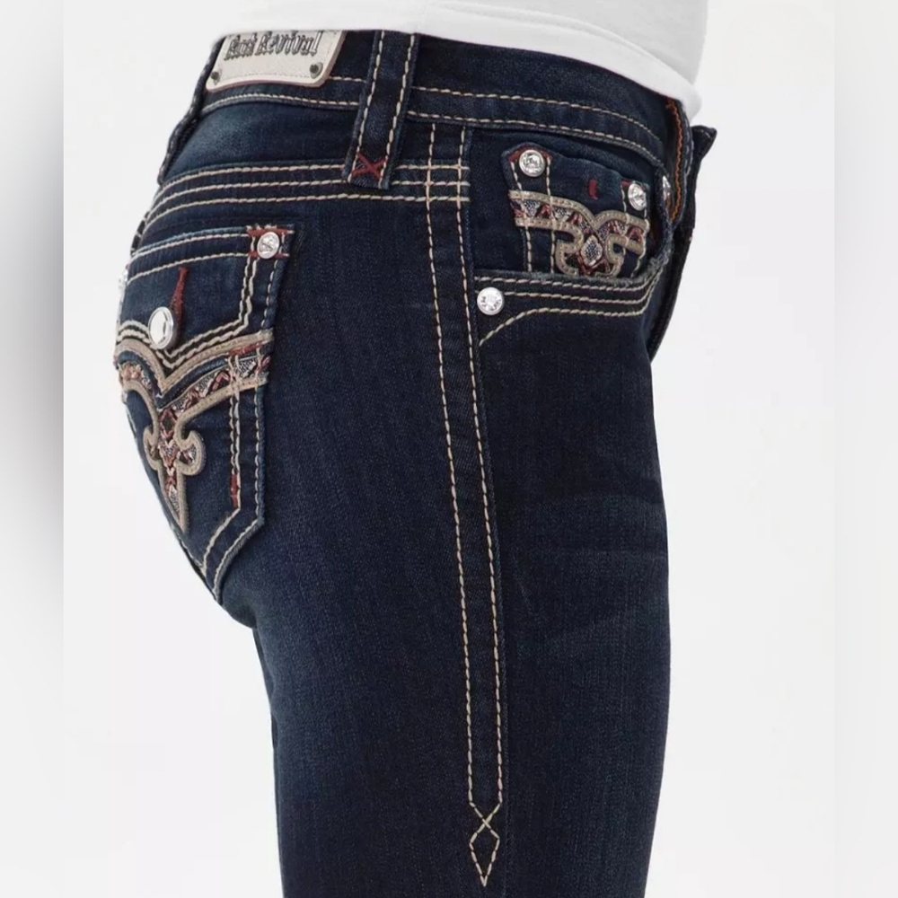 Rock Revival "Betty Boot" Low Rise Bootcut Blue Jean Western | Women's Size 28 - Picture 2 of 16